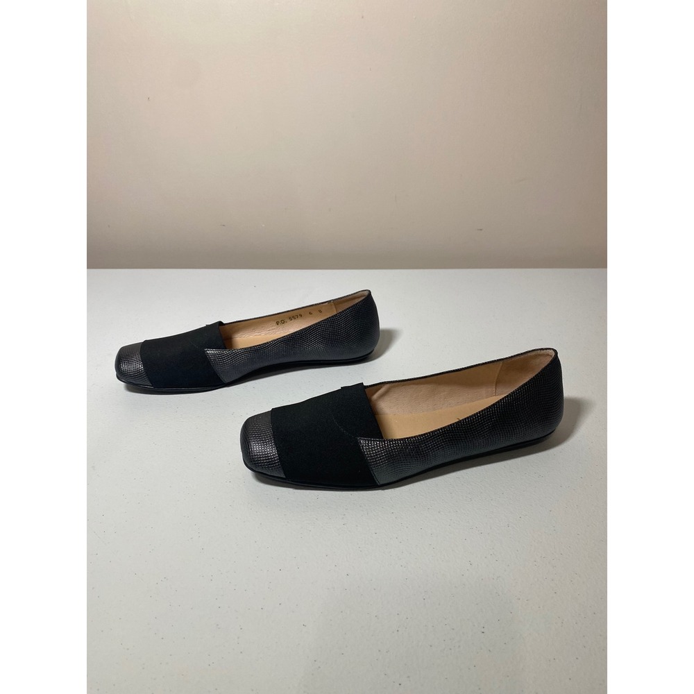 French Sole fs/ny Cap Square Toe Ballet Flats Size 6B Textured Stretch Loafer - Picture 3 of 7